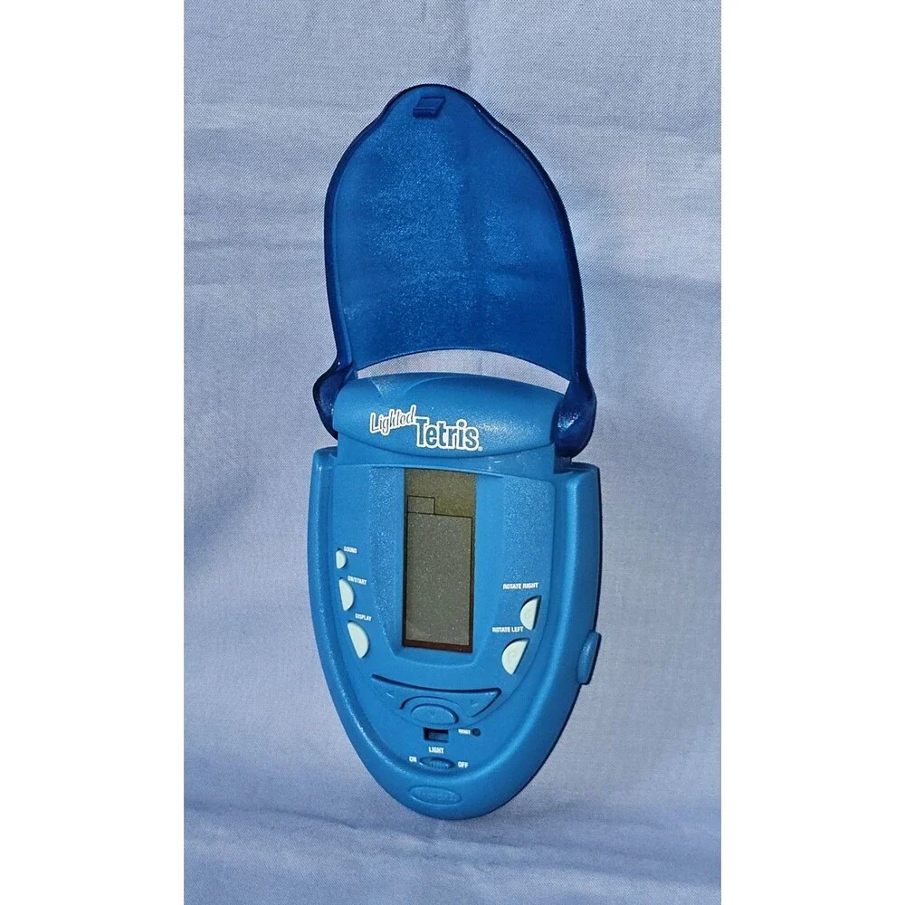 Vintage 2003 Radica Lighted TETRIS Handheld Video Game TESTED - Retro Block Blue